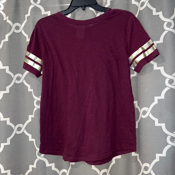 PINK Victoria’s Secret Sequence tshirt ❣️ color burgundy, Size Small. - Picture 2 of 7